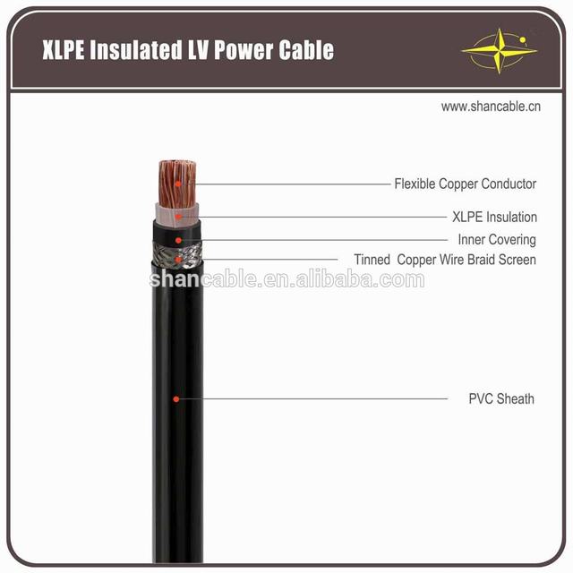 Flexible de cobre estañado trenzado de alambre de cobre cable de alimentación eléctrica pantalla YJVRP3 cable