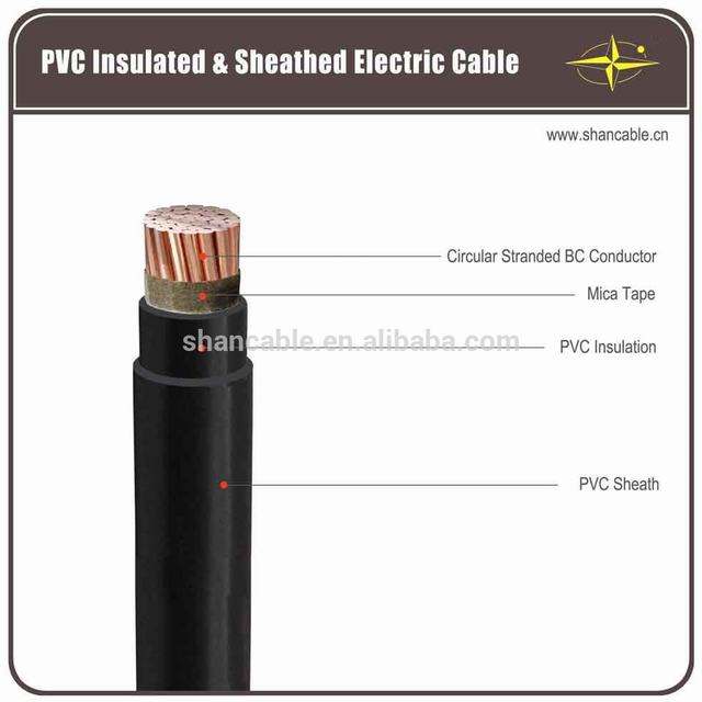 PVC/XLPE insulated mica shield fire resistant cables 0.6/1kV