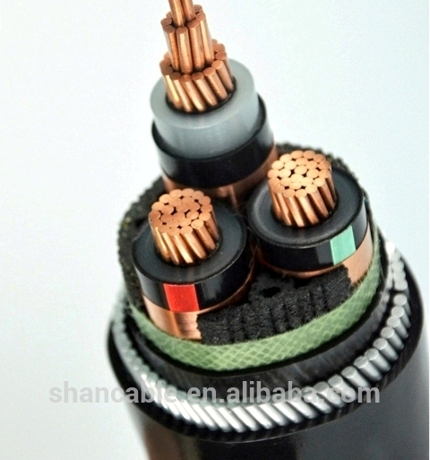 XLPE 11kV SWA Armoured Electrical Cable Three Cores MV Copper Armoured Cable YJV32