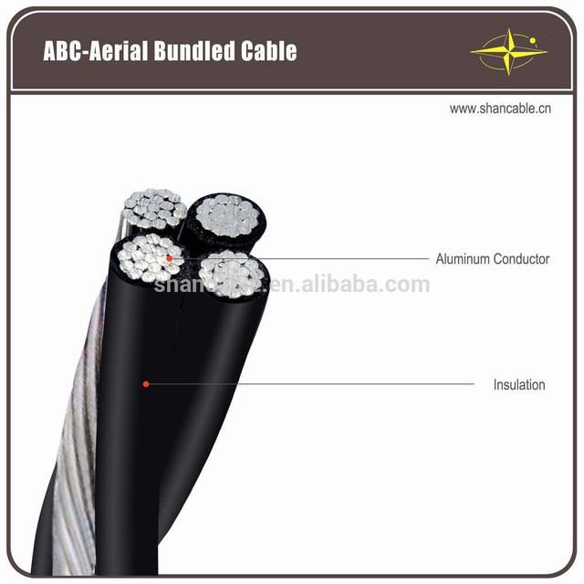 Cu/Al Conductor LDPE/HDPE/XLPE Insulated 1kV low voltage Aerial Bundled Cable ABC cable