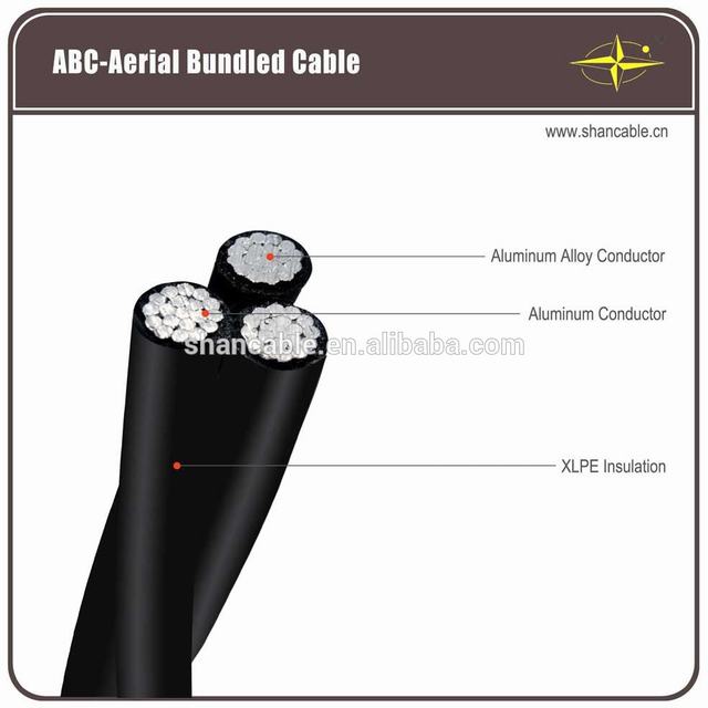 Aluminum core PE insulation aerial bunch cable triplex aerial twisted cable