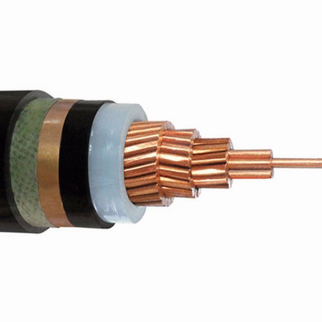 Power and single cable 0.6/1 kV XLPE insulated PVC sheathed with concentric protective Cu conductor N2XCY cable