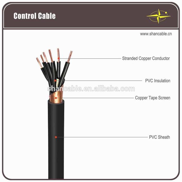 copper tape screen control cable PVC insulated &sheathed cable