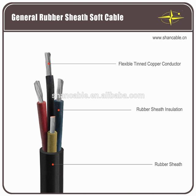 Tinned Copper CPE insulation Rubber sheath Cable