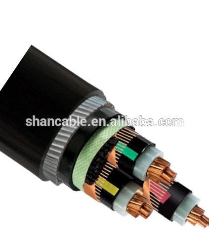 Medium voltage copper conductor XLPE Insulated Steel Wire Armored three core electric cables