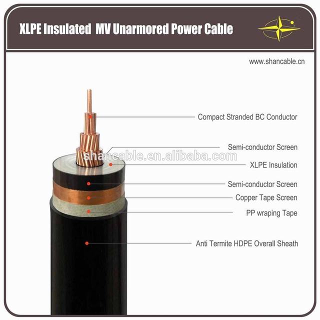 N2XS2Y CU/XLPE/PVC Kabel Listrik VDE Standar MV