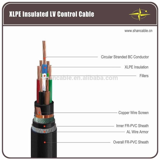 PVC insulated and PVC sheathed, round wire armoured power and control cable NYRY-J,O 0,6/1kV