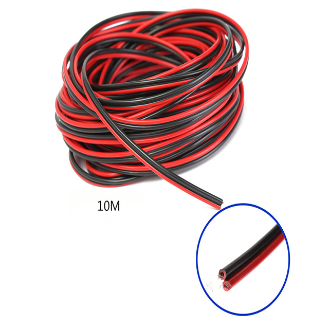 10 M 22AWG 72 V PVC Kawat Terisolasi 2pin Tinned Copper Kabel Listrik untuk LED Strip Ekstensi