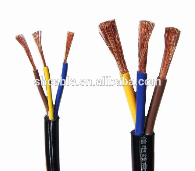 2.5mm / 3 core copper flexible cable price or flat pvc sheath copper instrument flexible cable