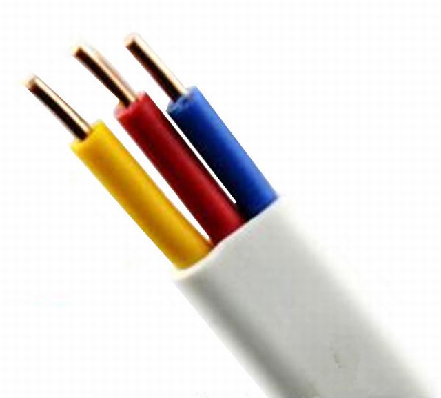 2 Core 3 núcleo flexible PVC plana de cobre alambre del cable eléctrico