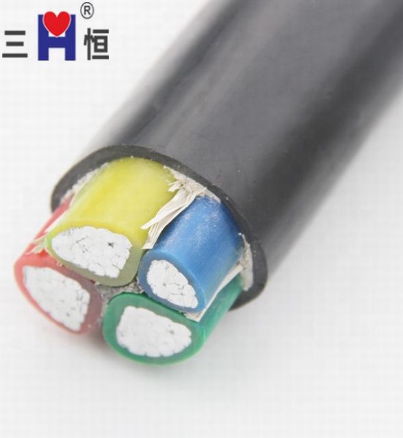 3*185mm + 1 ignífugos XLPE PVC forrado 0.6/1kv aluminio redondo cable XHHW-2