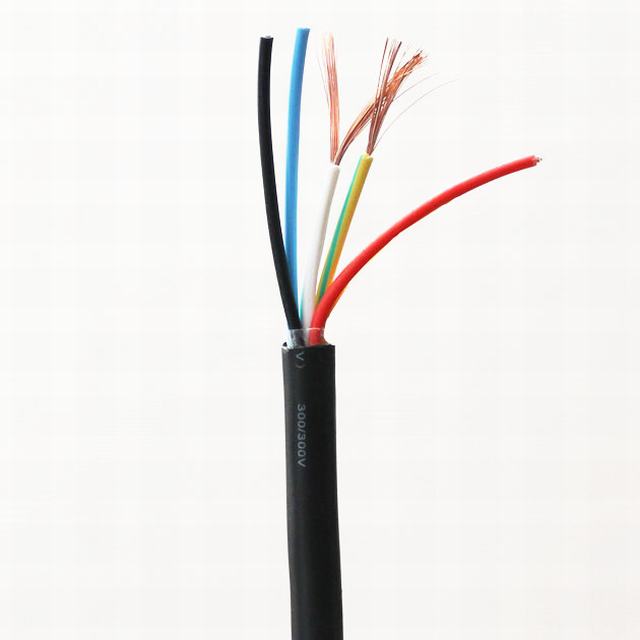 4 noyau 1mm2 câble RVV, pvc isolé pvc gainé câble d'alimentation flexible