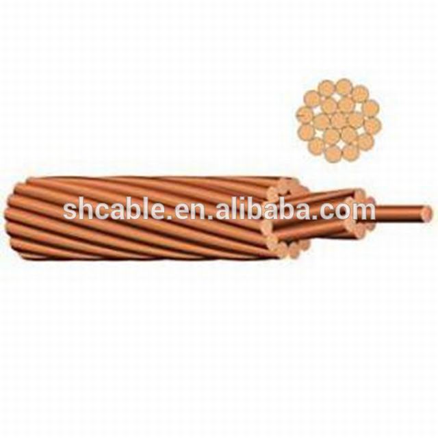 Fio elétrico desencapado da corda de cobre do cabo de alimentação do condutor do cobre contínuo