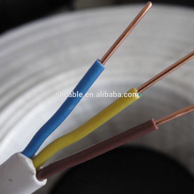 PVC Insulated Konduktor Tembaga Bvvb 1.5mm2 Listrik Fleksibel Kabel Datar
