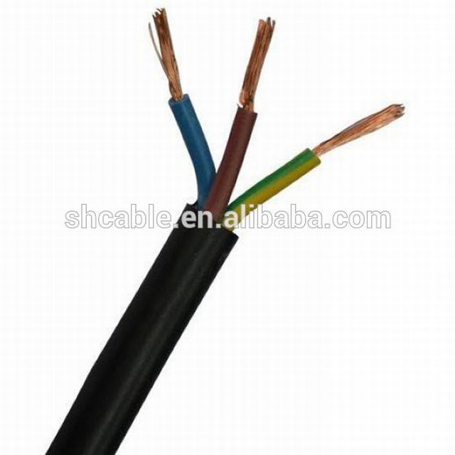 Flexible à 3 noyaux câble isolé en cuivre à 3 noyaux câble 3x4mm2 câble d'alimentation à 3 conducteurs