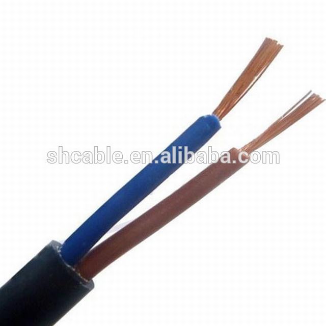 ПВХ оболочка Электрический кабель питания 2x1. 5mm2 2x0. 75mm2 кабель питания