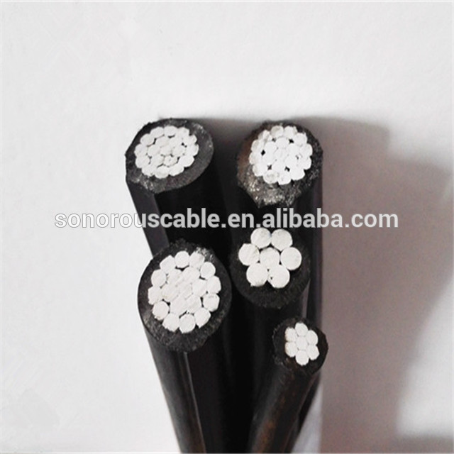 BS standard 0.6/1kV 2/3/4/5 cores twist conductor XLPE insulation aerial bundle cable abc cable