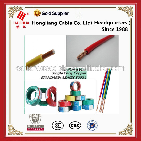 Copper conductor PVC Insulated electrical wires used for electrical equipment