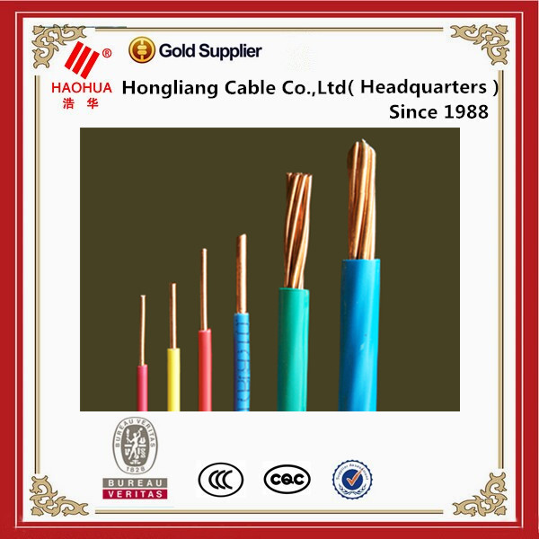 450/750 V Cu/PVC amarillo/verde cable de tierra 1C * 120mm2