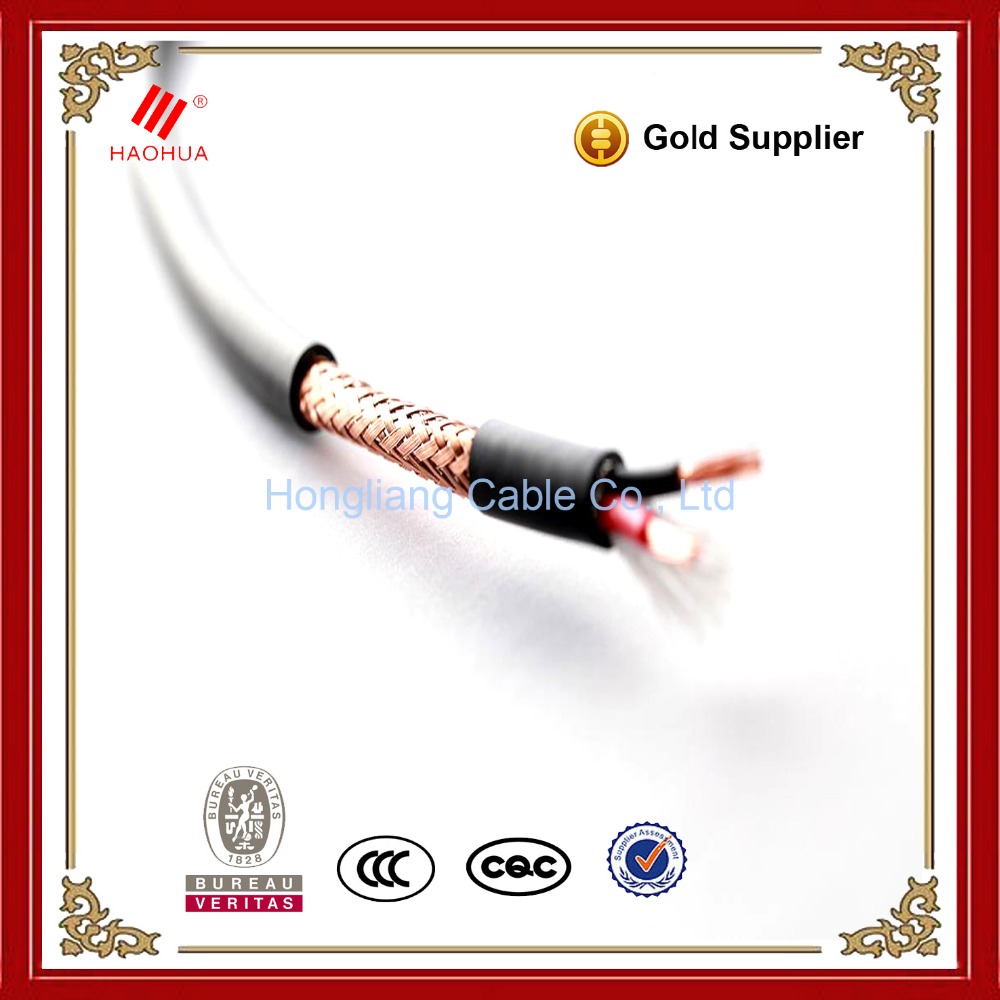 Copper conductor XLPE insulated Single pair 2 core Shielded twisted pair cable / Screen control or instrumentation power cable