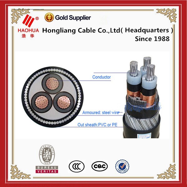 6.35/11kV (12kV) 3x300 sq mm power cables free halogen