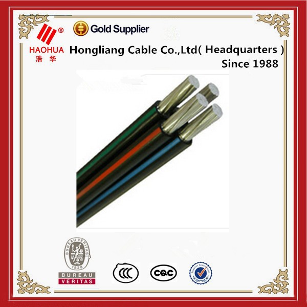 600v xlpe overhead kabel zwart 4x50mm2 4 aderige kabel draad