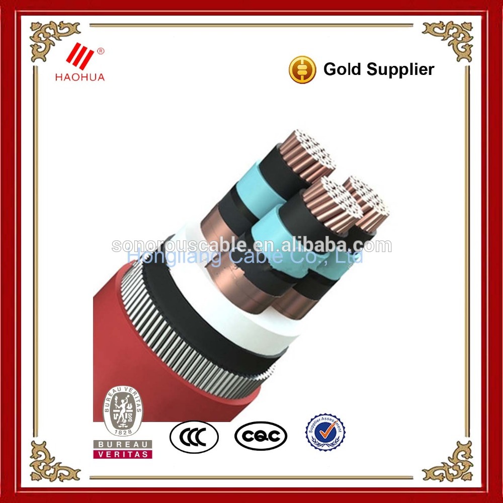 Cobre XLPE aisló 11kV 33kV 300mm precio alta Media Tensión cables subterráneos especificaciones