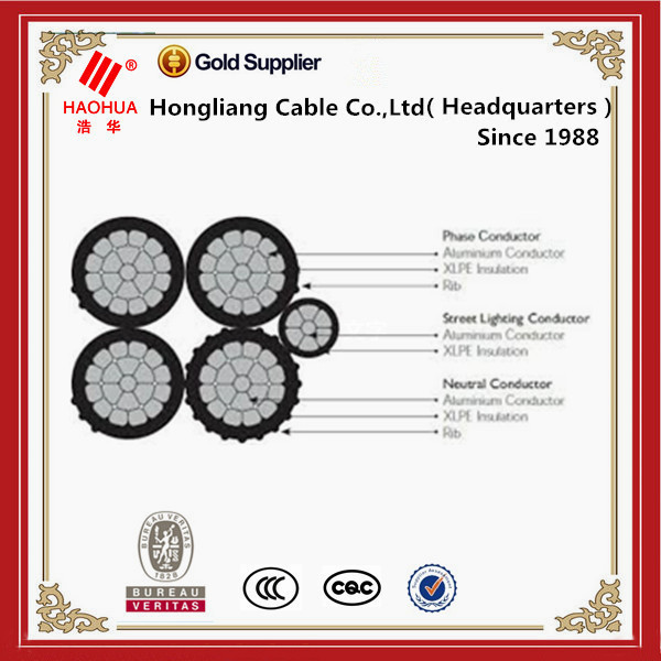 Abc kabel AL/XLPE Terisolasi Kabel Dibundel Udara (ABC) 16 MM 25 MM 35 MM