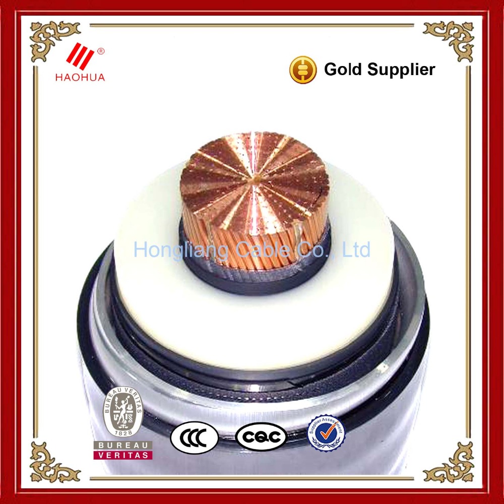 Copper conductor XLPE insulation PVC sheath Extra high voltage power cable XLPE cable 132kV cable transmission line