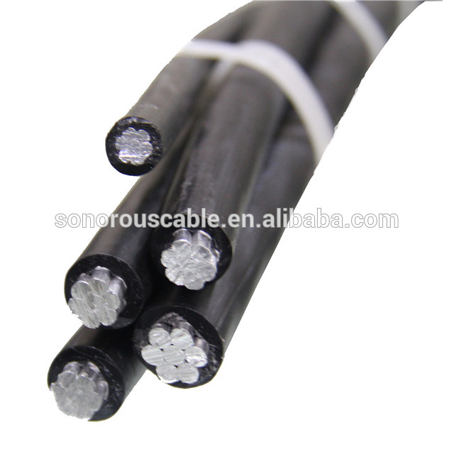 Kabel bundel udara garis kabel daya listrik 3x70mm2 + 54.6mm2 + 16mm2 Overhead ABC kabel