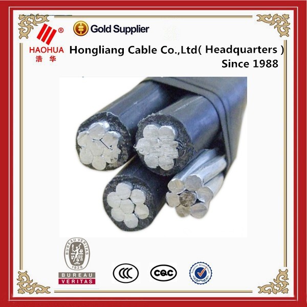 33KV 3*95mm2 + 95/15mm2 dengan acsr utusan konduktor abc kabel antena kabel dibundel xlpe isolasi untuk biaya overhead