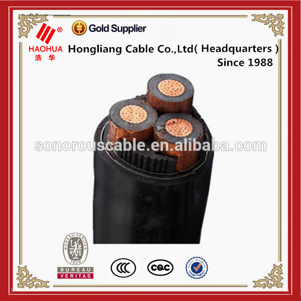 High voltage power cable 25mm 35mm 50mm 120mm 300mm copper armored cable