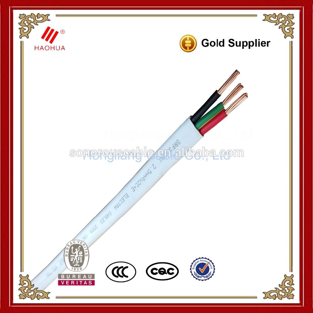 1.5mm 2.5mm House wiring twin and earth flexible electrical flat cable