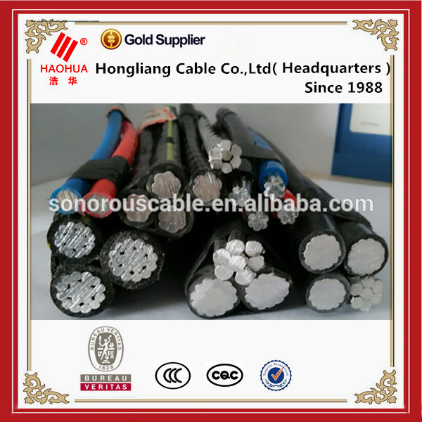 Stranded Conductor Type and Insulated Type aerial boundle abc cable with bare neutral message