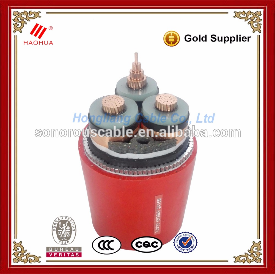 12/20 (24) kV MV cable 185mm2 240mm2 300mm2 XLPE aisló el cable de alimentación subterránea