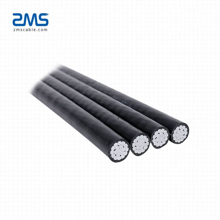 0.6 / 1kV 3 core Low Voltage Twisted ABC Cable Aerial Bunched Cables for service drop to standard