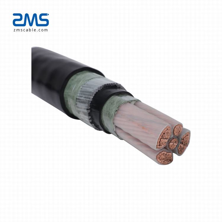 0.6/1kV câble électrique basse tension de noyau en aluminium AL/XLPE/PVC blindé câble d'alimentation 5x25mm2 50mm2 70mm2 95mm2