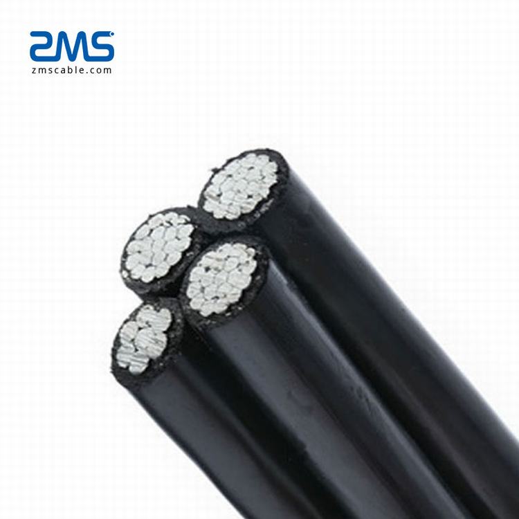 0.6/1kv ABC câble aérien paquet de noyau en aluminium conducteur xlpe isolé 4*50mm