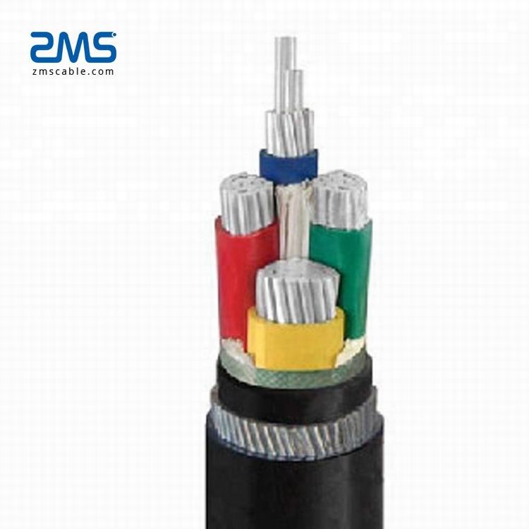 0.6/1kv Lv XLPE Isolasi Selubung PVC SWA 4x95mm2 Aluminium Konduktor Kabel Listrik