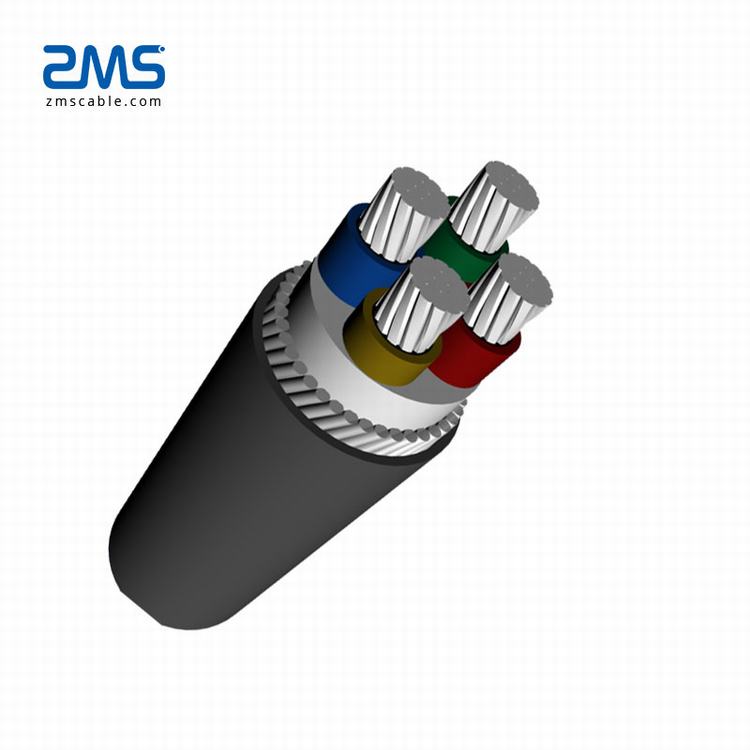 0.6/1kv multiples câble blindé de fil D'acier de conducteur en aluminium XLPE isolation pvc gaine 4x150mm 4x120mm