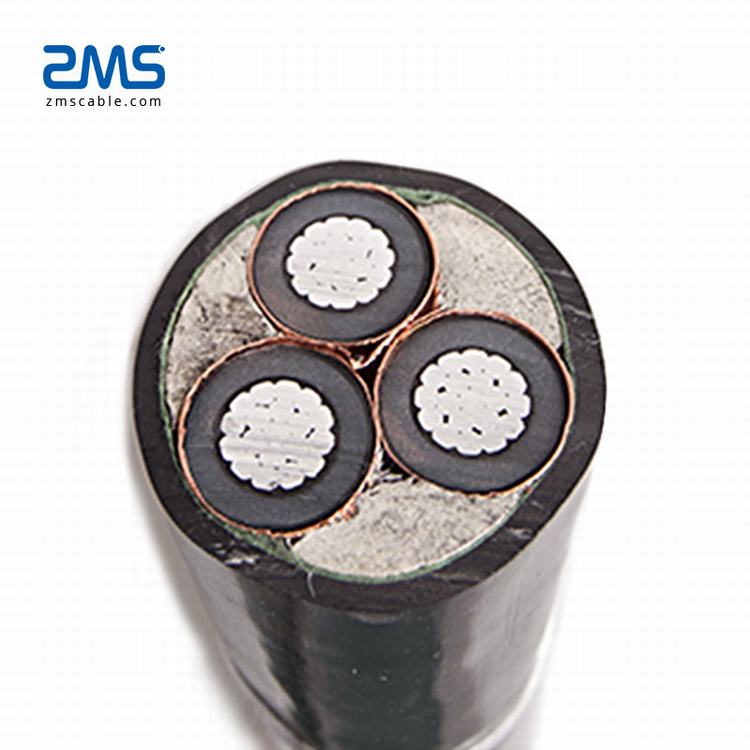 1.8/3kV 95mm2 185mm2 240mm2 3 Core Tembaga atau Aluminium XLPE Insulated Unarmored Kabel Listrik