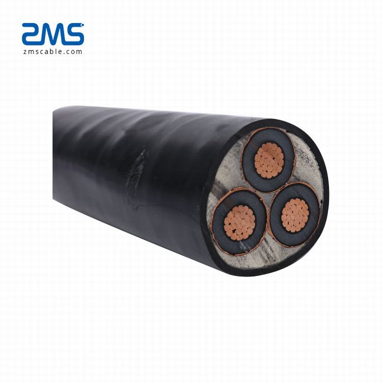 1.8/3kv 3.6/6kv coppr or aluminum 3 core xlpe insulated copper screen shielded power cable