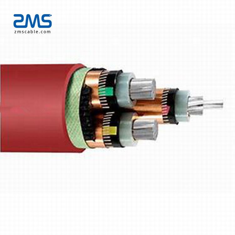 11kv grade 3x50 mm² 150 mm² 300 mm² xlpe isolé par pvc de conducteur en aluminium câble d'alimentation blindé