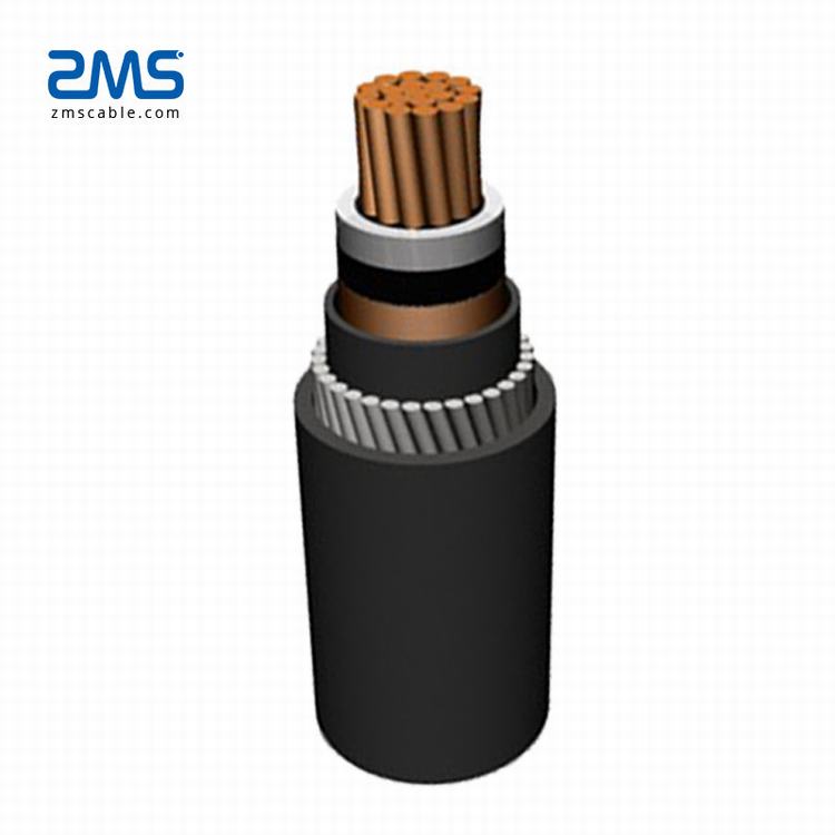 22kv de media tensión de alimentación del cable de núcleo único conductor de cobre escudo blindado 1*800mm