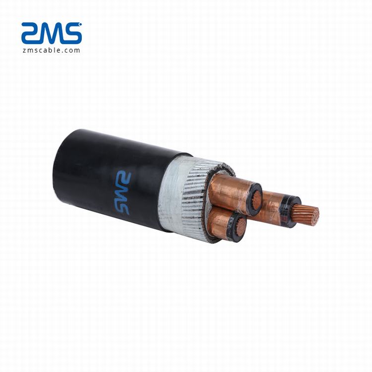 3.6/6KV 3*50mm2 Câbles D'alimentation Moyenne Tension DE Gaine DE PVC DE Conducteur EN Cuivre Centrale Câbles