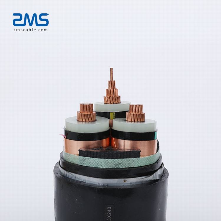 3.6/6kV XLPE Cable Cu/XLPE/CTS/PVC/STA/PVC 3 core 4 cores 25mm 95mm 150mm underground armoured power cable