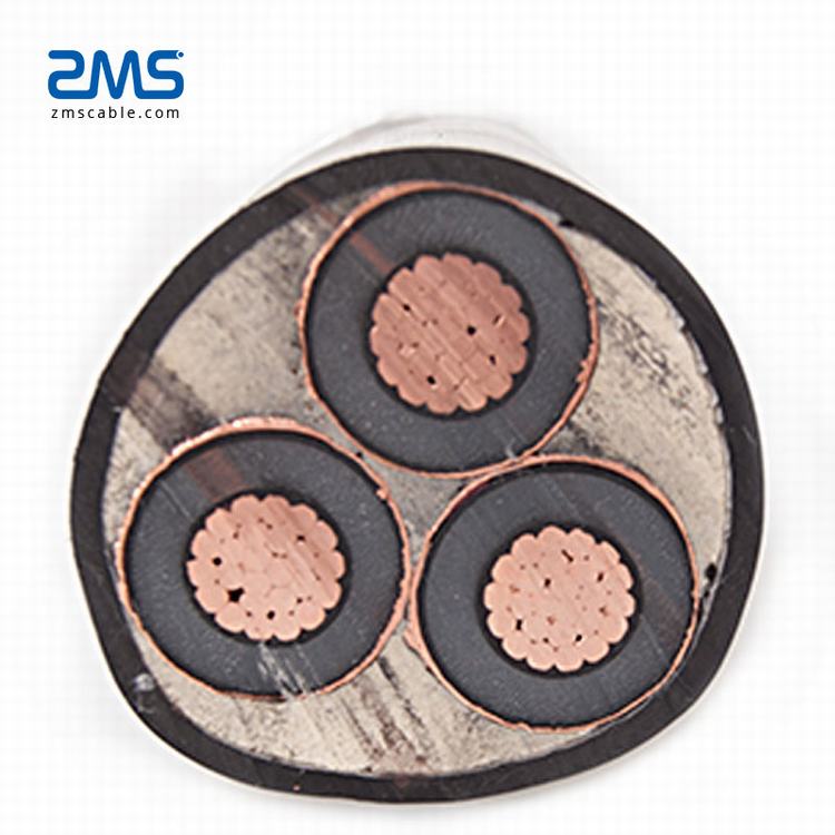 3.8/6.6 kv  BS 6622 Three Cores Medium Voltage XLPE Insulated Power Cable
