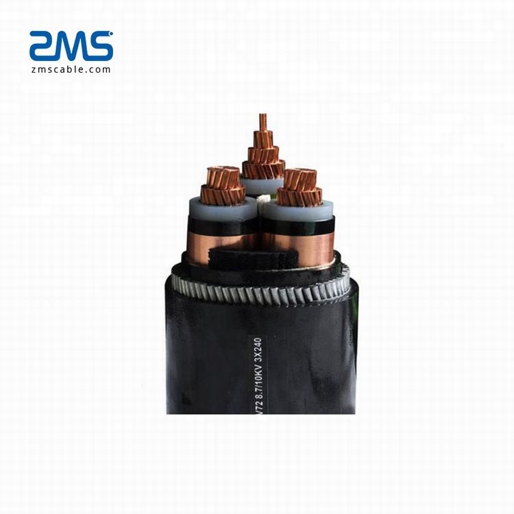 3 Core Copper/ aluminum Conductor  33KV Medium Voltage Armoured XLPE Insulated Power Cable