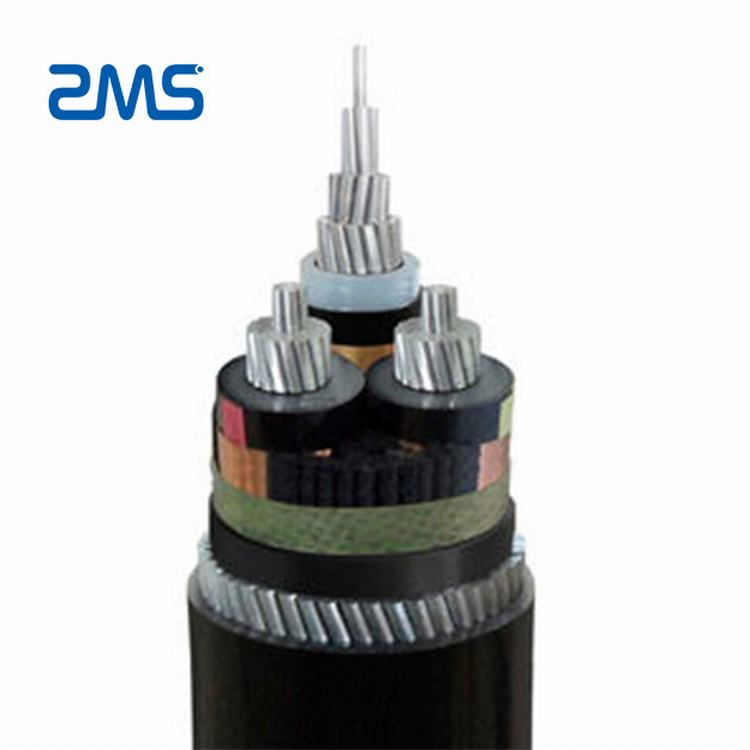 3 hilos de cobre/Conductor de aluminio de media tensión blindado XLPE Cable de alimentación con aislamiento