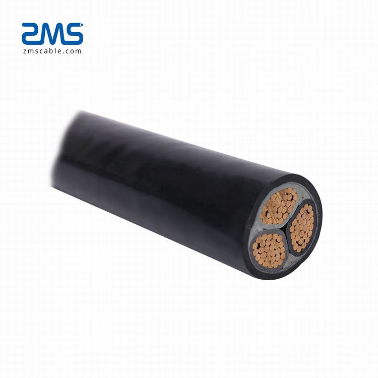 3 Core PVC Kawat Kabel NYY 3x95mm2 3x16mm2 Tembaga Bawah Tanah Kabel DC 0.6/1kV
